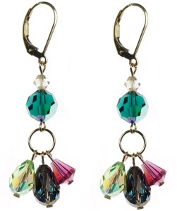 triple drop earrings all swarovski crystal Karen Curtis