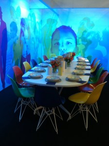 Cool video images projected onto the walls and having all the different colored chairs was so playful.