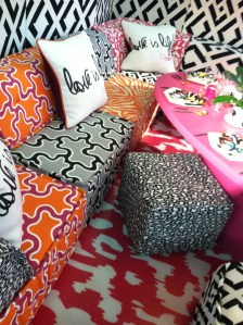 close up of patterns and textures in the room