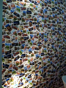Close up of post card wall! Love it!