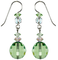 $95 - ChessBoard Facets - Peridot Dangle Earrings
